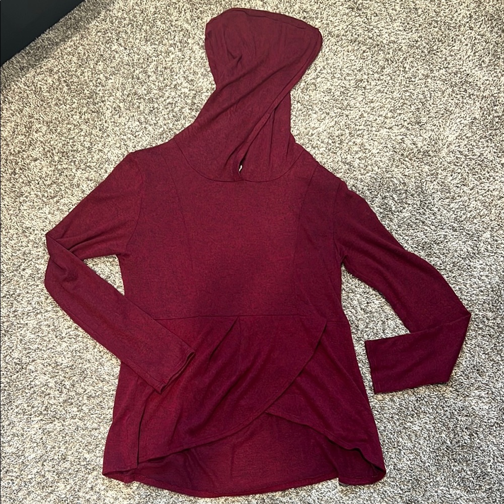 Women's Burgundy Hooded Top